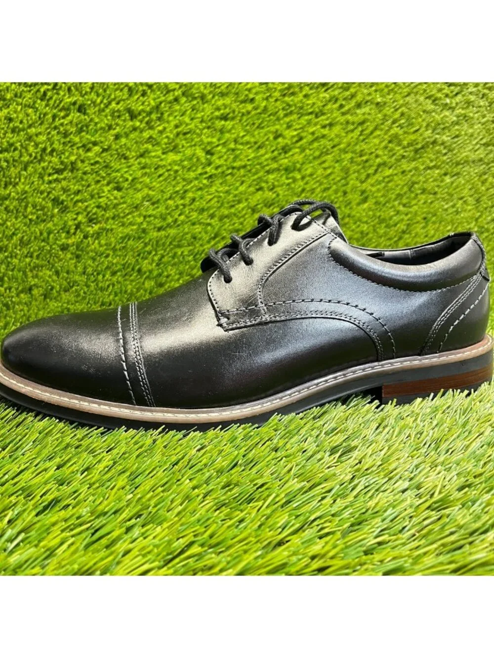 Nunn Bush Westfield Mens Size 11 Black Casual Classic Cap Toe Oxford Dress Shoes